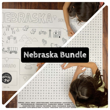 Nebraska State BUNDLE Coloring and Word Search